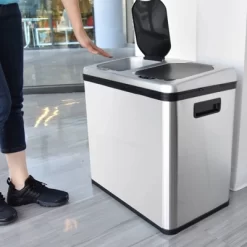 Halo Quality 16gal Stainless Steel Automatic Sensor Trash Can And Recycle Bin -Northlight Store GUEST 1bbc6648 f266 4db4 9c5e cd2a4e5ec62d