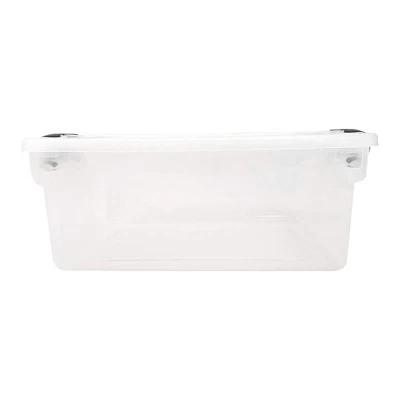 Homz 15.5 Qt Plastic Multipurpose Stackable Clear Storage Container Bins With Lid For Home Or Office Organization, Gray Latch (8 Pack) 5 Homz 15.5 Qt Plastic Multipurpose Stackable Clear Storage Container Bins With Lid For Home Or Office Organization, Gray Latch (8 Pack) - Image 3