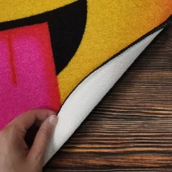 Deerlux Emoji Style Round Funny Smiley Face Kids Area Rug, Sobbing Emoji Rug -Northlight Store GUEST 209b77b0 f7fc 4b53 8931 4b696efcb115