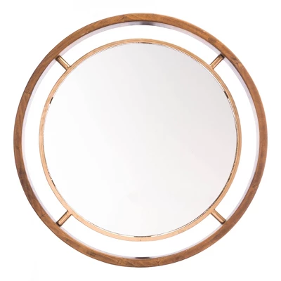 ZM Home 24" Luxe Round Mirror Gold 4 ZM Home 24" Luxe Round Mirror Gold - Image 2