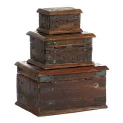 Set Of 3 Farmhouse Reclaimed Wood Boxes - Olivia & May -Northlight Store GUEST 21255a3e 2738 4183 a354 b928af00fc2f
