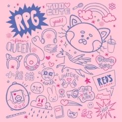 Girl's Turning Red Doodle Collage T-Shirt