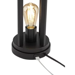 360 Lighting Marcel Industrial Table Lamps Set Of 2 With Round Risers 24 1/4" High Black LED Nightlight USB Port Natural Shade For Living Room Desk -Northlight Store GUEST 2288e42b ee03 4a50 b66e 668f2cff9576