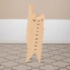 Emma And Oliver 10 Pack Plastic Stackable School Chair With 12" Seat Height