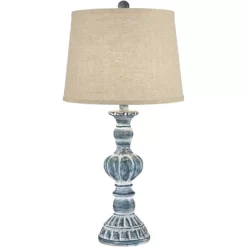 Regency Hill Tanya Country Cottage Table Lamps 26 1/2" High Set Of 2 Blue Wash Burlap Linen Drum Shade For Bedroom Living Room Bedside Nightstand Home 12 Regency Hill Tanya Country Cottage Table Lamps 26 1/2" High Set Of 2 Blue Wash Burlap Linen Drum Shade For Bedroom Living Room Bedside Nightstand Home -Northlight Store GUEST 23c9304a 5881 4b61 987f c1793121d10d