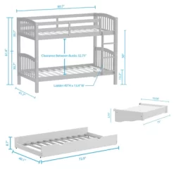 Glenwillow Home Arca Solid Wood Twin Over Twin Bunk Bed -Northlight Store GUEST 2419c94b f5a5 4737 9b1c 6ce5cb2d5706
