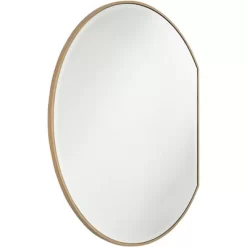 Noble Park Round Flat Bottomed Vanity Decorative Wall Mirror Modern Beveled Edge Matte Gold Frame 31 1/2" Wide For Bathroom Bedroom Living Room House -Northlight Store GUEST 2433c9f2 2acb 44f4 90e6 0aa7bf2b73f7