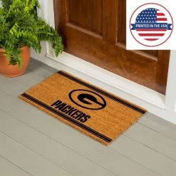 Evergreen Green Bay Packers Logo Turf Mat, Brown- 28 X 16 Inches Indoor Outdoor Doormat -Northlight Store GUEST 247480fe 963f 44d9 a75e 3c2138ce664e