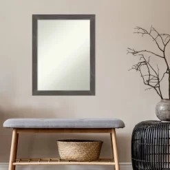 21" X 27" Non-Beveled Woodridge Rustic Gray Wood Wall Mirror - Amanti Art -Northlight Store GUEST 247d5a59 51de 4527 8ec6 cf1c831b904d
