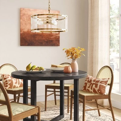 Glam Glass Ceiling Chandelier Brass - Threshold™ 3 Glam Glass Ceiling Chandelier Brass - Threshold™