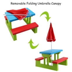 Costway 4 Seat Kids Picnic Table W/Umbrella Garden Yard Folding Children Bench Outdoor 14 Costway 4 Seat Kids Picnic Table W/Umbrella Garden Yard Folding Children Bench Outdoor -Northlight Store GUEST 258b5d78 0369 4b7c 9458 6eb0890215b0