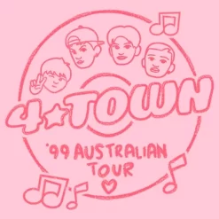 Girl's Turning Red 4*Town '99 Australian Tour Badge T-Shirt