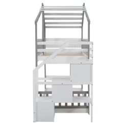 House Shape Twin-Over-Twin Double Bunk Bed With Storage Stairs - ModernLuxe 16 House Shape Twin-Over-Twin Double Bunk Bed With Storage Stairs - ModernLuxe -Northlight Store GUEST 265899e6 f3f9 4bcc aa20 b9d4834bd355