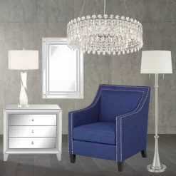 Possini Euro Design Alyssa Chrome Drum Chandelier 23 1/2" Wide Modern Crystal 12-Light LED Fixture For Dining Room Kitchen Island Entryway Bedroom -Northlight Store GUEST 269fb15d 913d 417b ac8d 2d724e2689ad