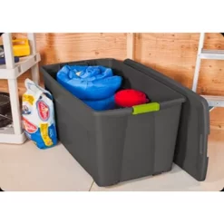 Sterilite 45 Gallon Heavy Duty Plastic Stackable Storage Container Tote With Wheels And Latching Indexed Lid For Home Organization, Gray, 8 Pack -Northlight Store GUEST 26b57cea 89e7 46f9 b3c9 10f5a9b737f8