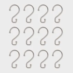 S Hook Without Roller Ball Shower Curtain Rings Brushed Nickel - Made By Design™ 5 S Hook Without Roller Ball Shower Curtain Rings Brushed Nickel - Made By Design™ -Northlight Store GUEST 2794d9b6 ea7f 4363 86fb 4ac18f942e87