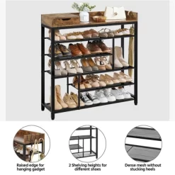 Yaheetech 6-Tier Shoes Rack Shelf Organizer Entryway Shoes Shelf With Storage Box, Rustic Brown -Northlight Store GUEST 27c55005 9b74 41fe 9b32 28f228ee9ac0