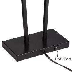 360 Lighting Cole Modern Table Lamps 27" Tall Set Of 2 Black Metal With USB Charging Ports White Rectangular Shade For Bedroom Living Room Bedside -Northlight Store GUEST 27d1aa8e d3fb 4128 9f92 988a3383baae