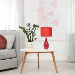 18.11" Traditional Standard Ceramic Dewdrop Table Desk Lamp With Matching Fabric Shade Red - Creekwood Home 12 18.11" Traditional Standard Ceramic Dewdrop Table Desk Lamp With Matching Fabric Shade Red - Creekwood Home -Northlight Store GUEST 281422c5 4abd 44ec 98e4 75a4219a62fe