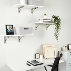 Built Industrial 2 Pack Folding L Wall Shelf Bracket, 10 Inch Collapsible Hardware With Locking Hinge For Garage Shelves, Holds 120lbs -Northlight Store GUEST 287cb2e8 070c 48d4 bea1 4033a2fb6480