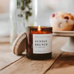 Sweet Water Decor Sunday Brunch 11oz Amber Jar Soy Candle