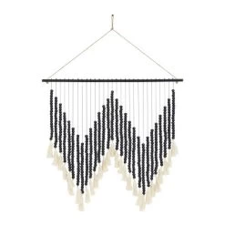 Wood Macrame Beaded Wall Decor With Fringe Tassels - Olivia & May -Northlight Store GUEST 292c4342 0711 4921 baf3 32519d9b6fb4