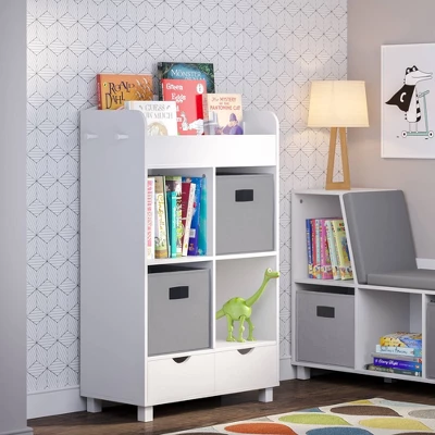 Kids' Book Nook Cubby Storage Cabinet With Bookrack - RiverRidge Home 3 Kids' Book Nook Cubby Storage Cabinet With Bookrack - RiverRidge Home