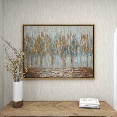 Canvas Tree Framed Wall Art With Gold Frame Gold - Olivia & May 5 Canvas Tree Framed Wall Art With Gold Frame Gold - Olivia & May - Image 3