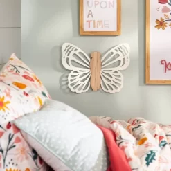 Butterfly Wood Lit Kids' Wall Decor Cream - Pillowfort™
