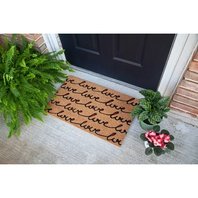 1'4" X 2'4" Love Letter Indoor/Outdoor Coir Doormat Red/Black - Entryways 5 1'4" X 2'4" Love Letter Indoor/Outdoor Coir Doormat Red/Black - Entryways - Image 3