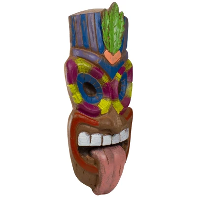 Northlight 16" Tiki Man Sticking Out Tongue Hanging Wall Decoration 3 Northlight 16" Tiki Man Sticking Out Tongue Hanging Wall Decoration