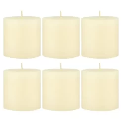 6pk Unscented Flat Top Smooth Pillar Candles Ivory - Stonebriar Collection -Northlight Store GUEST 2eb179cc dca0 4690 b4ce 179c3e498869