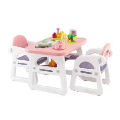 Costway 3-Piece Kids Table And Chair Set Toddler Activity Study Desk With Building Blocks -Northlight Store GUEST 2fd30e52 f225 41d0 96a7 31ee2e7b9289