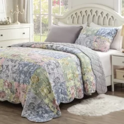 Emma Floral Patchwork Quilted Reversible Pillow Sham By Greenland Home Fashions -Northlight Store GUEST 3146a9f1 5f51 4a1f aae1 24158bb0424f