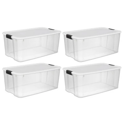 Sterilite Storage System Solution With 116 Quart Clear Stackable Storage Box Organization Containers With White Latching Lid 10 Sterilite Storage System Solution With 116 Quart Clear Stackable Storage Box Organization Containers With White Latching Lid - Image 8
