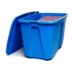 Homz 32 Gallon Large Standard Stackable Plastic Storage Container Bin With Secure Snap Lid For Home Organization, Blue (4 Pack) -Northlight Store GUEST 3292ce14 c3e2 467c 99e5 caad0241421c