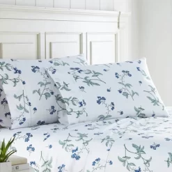 Southshore Fine Living Myosotis Collection Set Of 2 Pillowcases, 300 Thread-Count Cotton Sateen