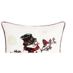 C&F Home Snowman Cardinal Embroidered Throw Pillow