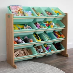 Toy Organizer With 16 Storage Bins Natural/Mint - Humble Crew -Northlight Store GUEST 33742ddc 3da9 4bde 96ed f83db271ac0c