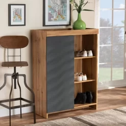 Caspian Wood Shoe Cabinet Gray/Brown - Baxton Studio -Northlight Store GUEST 34090b67 c022 4bfe bb1f fd03ecbd9043