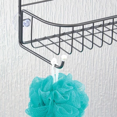 MDesign Metal Bathroom Over Door Hanging Shower Caddy, X-Wide 6 MDesign Metal Bathroom Over Door Hanging Shower Caddy, X-Wide - Image 4