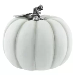 Northlight 8" White And Black "Warm Harvest Blessing" Pumpkin Fall Harvest Decoration -Northlight Store GUEST 3483b956 2d90 4b10 84d6 304e238295e9