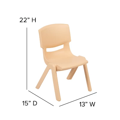 Emma And Oliver 10 Pack Plastic Stackable School Chair With 12" Seat Height 6 Emma And Oliver 10 Pack Plastic Stackable School Chair With 12" Seat Height - Image 4