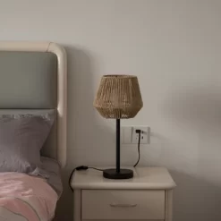 Vintiquewise Creative Paper Rope Lamp With Plug In Cord On/Off Switch For Bedroom, Living, Playroom And Entryway, Natural