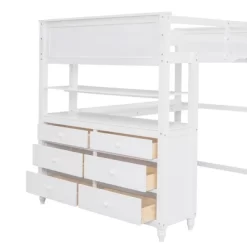 Full Size Wooden Loft Bed With Drawers, Shelves And Desk - ModernLuxe 19 Full Size Wooden Loft Bed With Drawers, Shelves And Desk - ModernLuxe -Northlight Store GUEST 35b2357b 3e56 46de 89e9 0b48c26ab29d