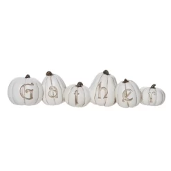 Transpac Resin 10.5 In. White Harvest Gather Pumpkins Decor