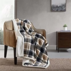 50"x60" Rugged Plaid Reversible Throw Blanket Beige - Eddie Bauer -Northlight Store GUEST 36a83846 e077 483f b5d8 78a1165eabac