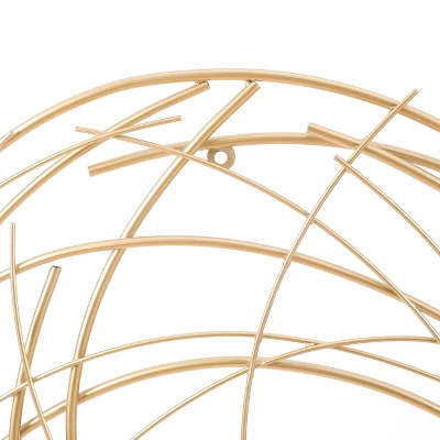 LuxenHome Gold Metal Abstract Swirl Round Wall Decor 8 LuxenHome Gold Metal Abstract Swirl Round Wall Decor - Image 6