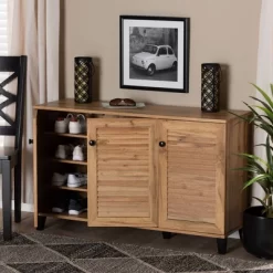 Coolidge Wood 3 Door Storage Cabinet Oak Brown - Baxton Studio -Northlight Store GUEST 380e0735 9d9a 4b05 902c 28849071b4f3