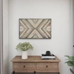 Wood Geometric Handmade Southwestern Wall Decor White - Olivia & May -Northlight Store GUEST 38578580 6bb8 452a 8e6e 9fe63554c754